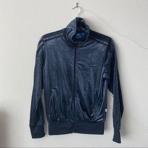 Navy Blue Adidas Velour Jacket